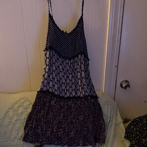 Wallflower Navy and White Patterned Dress